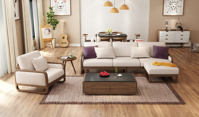 实木沙发设计,胡桃木沙发设计,北欧实木沙发,家具3D