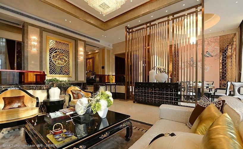 关键词:中式华丽室内客厅背景墙效果图 家居 家居生活 装修 室内 家具